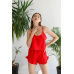 Жіноча чарівна піжама майка з шортами Червоний М