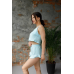 Жіноча чарівна піжама майка з шортами Лазурний S