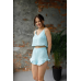 Жіноча чарівна піжама майка з шортами Лазурний S
