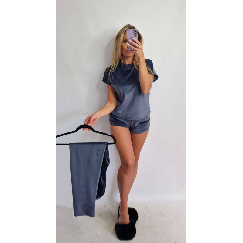 Велюрова піжама великого розміру, XXL, Графіт