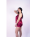 Піжама жіноча атласна, S, Бордо
