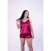 Піжама жіноча атласна, Бордо 3XL/4XL