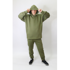 Чоловічий спортивний теплий костюм на флісі, хакі 48