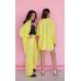 Костюм-трійка жіночий літній із шортами та штанами M, Жовтий