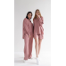 Костюм-трійка жіночий літній із шортами та штанами L, Темно-рожевий
