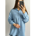 Сорочка жіноча оверсайз із льону Блакитний, M