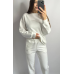 Костюм спортивний жіночий трикотажний Молочний, XS-S Костюм спортивний жіночий трикотажний Молочний, XS-S