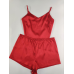Піжама жіноча майка з шортами, червоний M