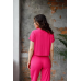 Стильний легкий костюм у рубчик Малиновий, M-L