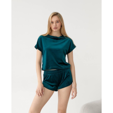 Піжама футболка + шорти з плюшевого велюру XXL, Зелений