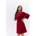Халат жіночий плюш велюр під пояс Червоний, L