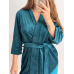 Халат жіночий плюш велюр під пояс Смарагд, S