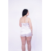 Піжама жіноча атласна, білий, M