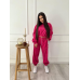 Стильний костюм вельвет у рубчик Рожевий, 48/52