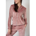Жіночий велюровий костюм на змійці з капюшоном Рожевий, L